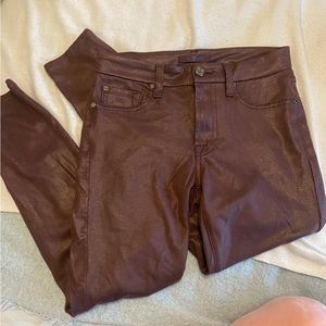 For All Mankind Printed Brown Maroon Pants
